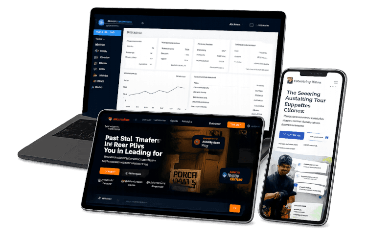 Featured custom website development, web app development, and business automation projects