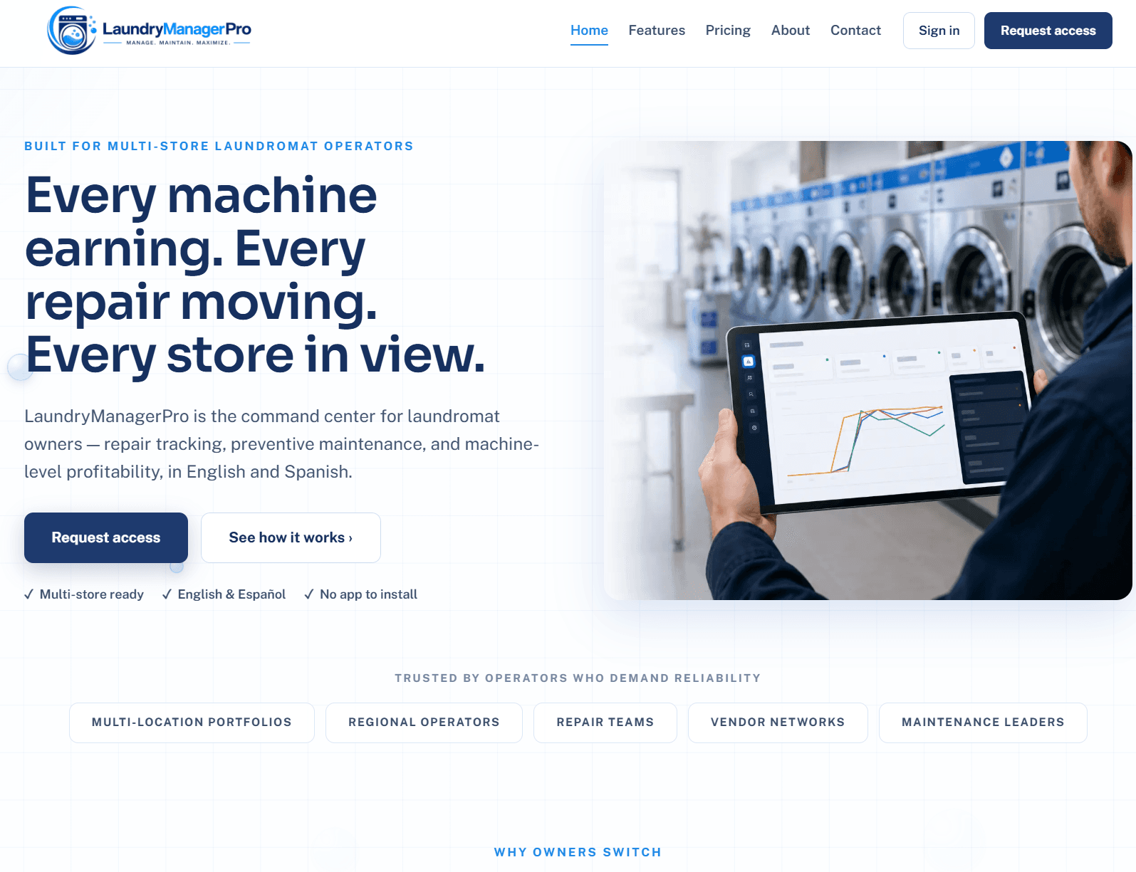LaundryManager Pro website